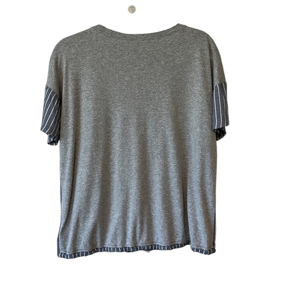 Lole Kimberly Mirtillo Textured Stripes T-Shirt With Drawstring - Size Medium - Picture 3 of 9